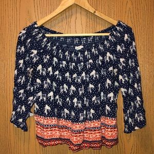 Off the shoulder elephant crop top